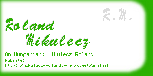 roland mikulecz business card